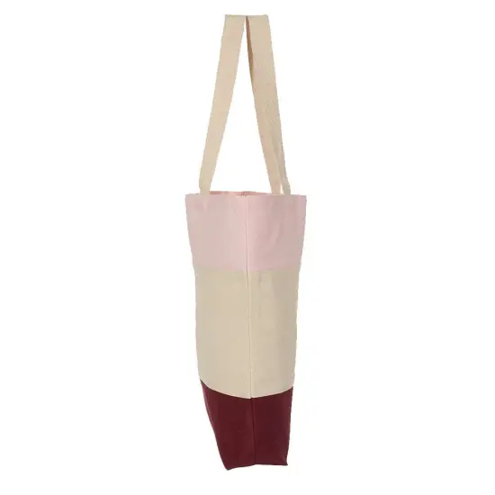Q-Tees&reg; Tri-Color Tote Chocolate/nat/khaki {5}