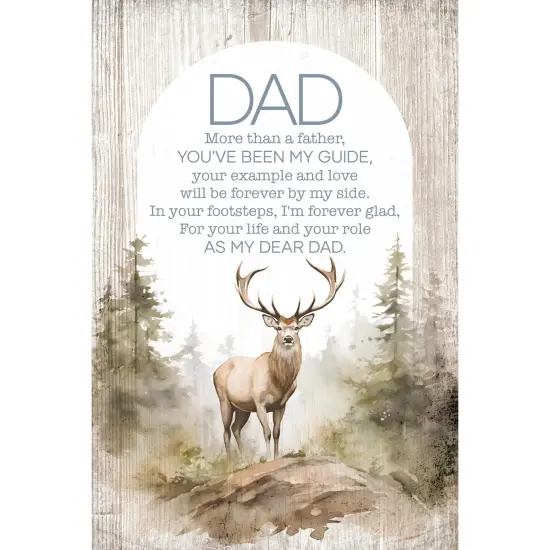 Dad-More Than Wood Plaque with Easel and Hook Wall Tabletop Art - 4 inches x 6 inches {1}