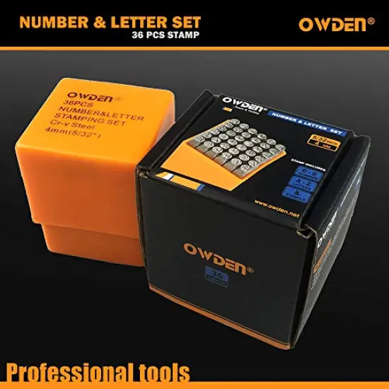 36 Pieces Steel Metal Alphabet and Figure Punch Set (5/32&rdquo;) 4mm Uppercase,Steel Number and Letter Punch Set, Jewelry Craft Stamping Tool. {4}