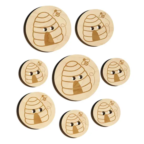 Bee Hive with Bee Wood Buttons for Sewing Knitting Crochet DIY Craft {7}