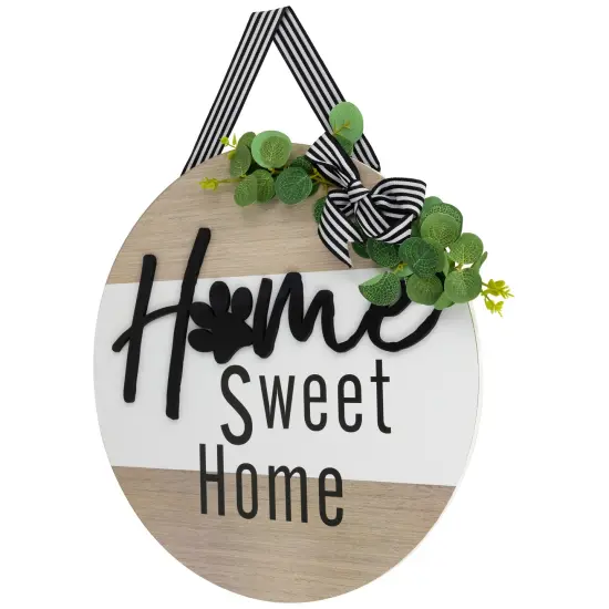 Northlight Home Sweet Home Paw Print Wall Sign - 15.75" White {6}