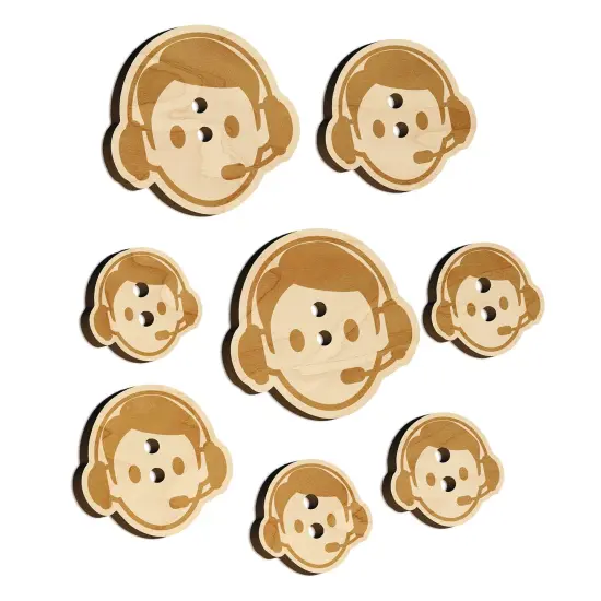 Occupation Customer Service Man Icon Wood Buttons for Sewing Knitting Crochet DIY Craft {7}