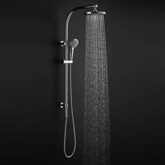 Chrome Brass Rainfall Shower Panel Wall Mounted Combo Set System {1}