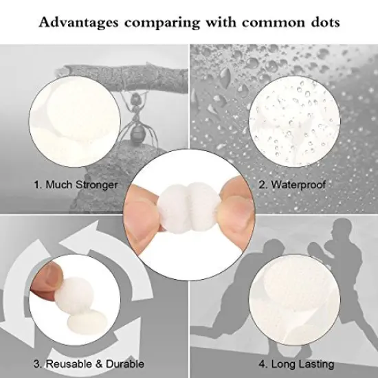 1200 Pieces (600 Pair Sets) 15mm Diameter Sticky Back Hook, Self Adhesive Dots Loop Tapes for DIY Crafts Office Classroom (White) {6}
