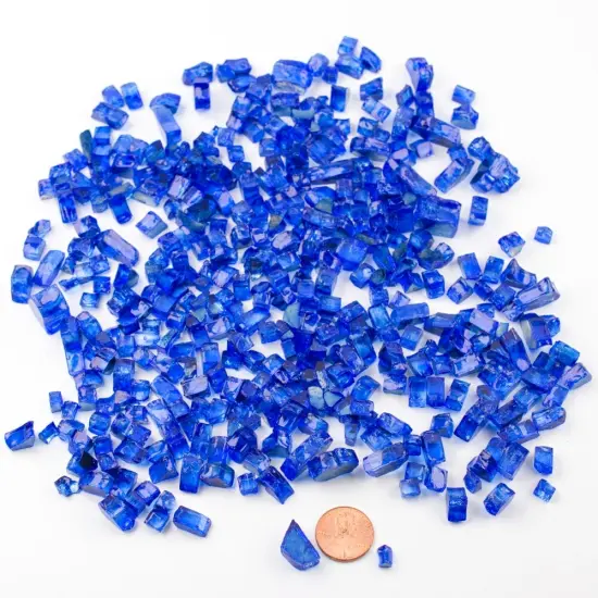 Peacock Blue Reflective Fire Glass for Arts and Crafts {2}