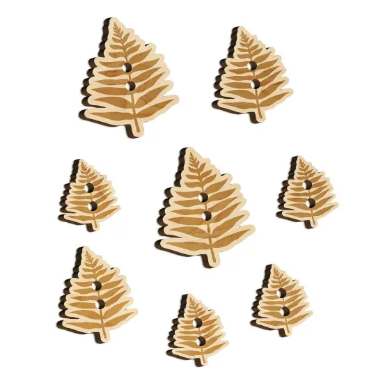 Fern Leaf Wood Buttons for Sewing Knitting Crochet DIY Craft {7}