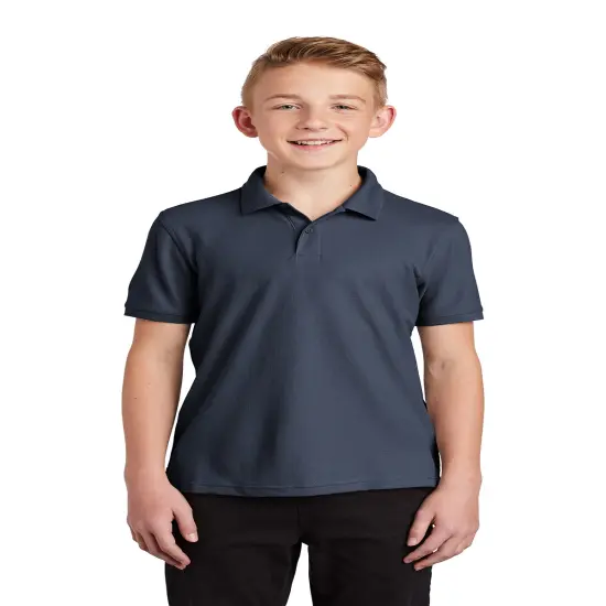 Youth Core Classic Pique Polo T-Shirt &ndash; 60/40 Cotton-Poly Blend, Lightweight 4.4 oz Fabric, Breathable & Durable Kids Polo Shirt Rich red {3}