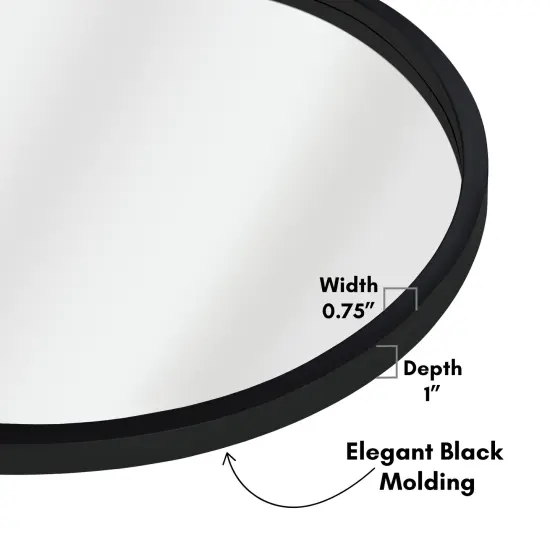 Americanflat Framed Round Mirror - Circle Mirror for Bathroom, Bedroom, Entryway, Living Room - Large Black Circle Mirror for Wall D&eacute;cor {12}