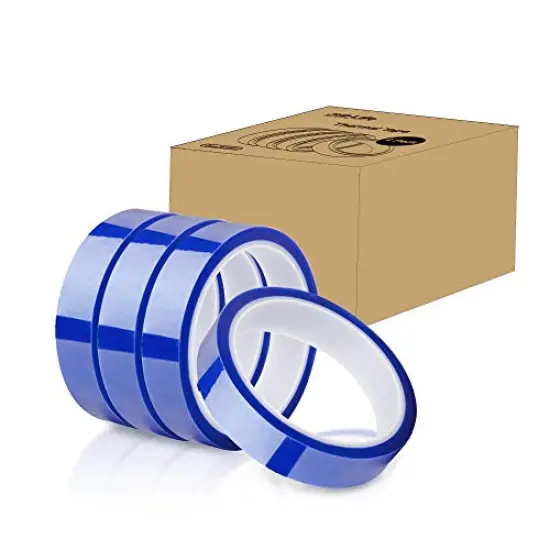 0.8 Inch x 108 Ft Sublimation Blanks Thermal Tape,Heat Tape,High Temp Tape,Up to 250℃(480℉) for Tumbler Sublimation Print,Heat Transfer Tape,Heat Vinyl Press Tape (4, Blue, 0.8" x 108') {1}