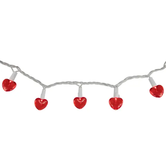 Northlight 20-Count Red LED Mini Hearts Valentine's Day Lights - 4.75ft, White Wire {6}