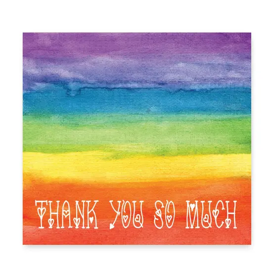 Great Papers! Thank You Note Card and White Envelope, Rainbow Love, 4.75" x 3.375"(folded), 20 count {2}