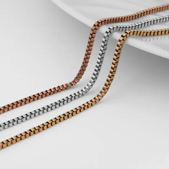 Stainless Steel 2mm Box Chain 164' Spool 50 meter Rose {6}