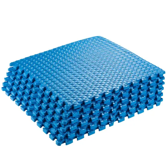Sorbus Interlocking Foam Gym Floor Tiles -Great Exercise Mat Tiles for Workout, Yoga, Heavy Exercise Equipment Mat (24"x 24 " | 6 Pack) Blue {6}