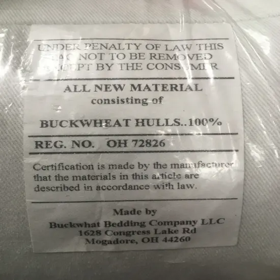 Buckwheat Bed Pillow - 19" x 26" White (No Pillow Case) {3}
