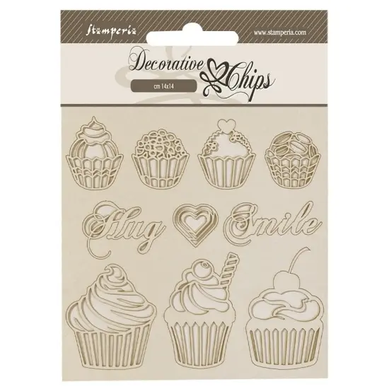 Stamperia Decorative Chips 5.5"X5.5"-Coffee And Chocolate Sweety {1}