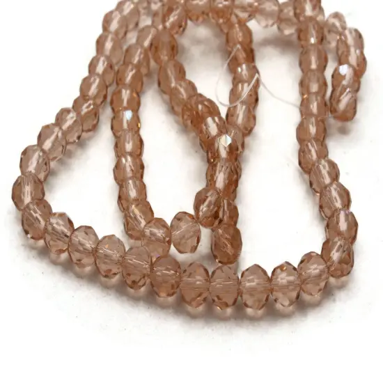 82 6mm Pink Glass Faceted Round Beads {5}