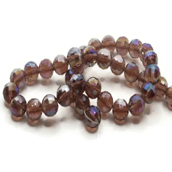 36 10mm Purple Faceted Round Glass Beads with AB Finish {3}