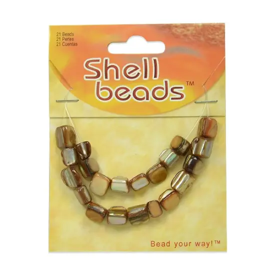 6 Packs of Tinted Shell Nugget Beads - Amber - 21 Pc Pack {1}