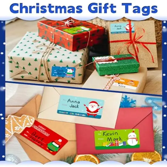 500 Pieces Christmas Gift Tags Stickers for Christmas Presents, Christmas Name Tags Stickers Self Adhesive Christmas Labels for Gifts Bags Boxes Xmas Holiday Wrapping Paper {6}
