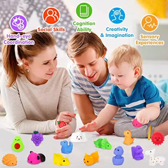 130 Pieces Squishies Mochi Squishy Toy, Kawaii Animal Squishies Party Favors for Kids Stress Relief Toys Valentines Day Gifts for Kids Easter Egg Fillers Gift Christmas Stocking Stuffers(Random) {4}