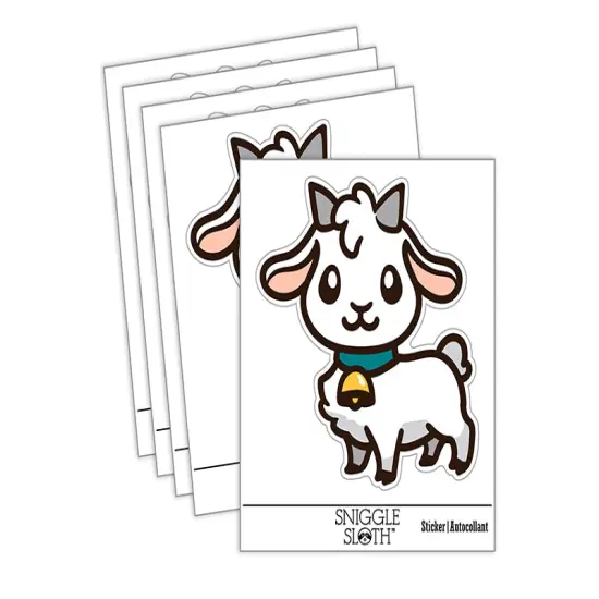 Darling Goat Farm Animal Waterproof Vinyl Phone Tablet Laptop Water Bottle Sticker Set - 5 Pack {2}