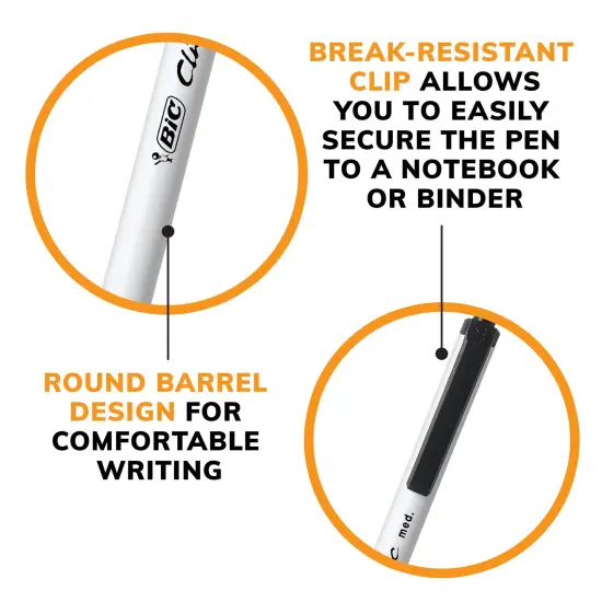 BIC Clic Stic Retractable Ball Pen, Versatile Medium Point (1.0mm), Black, 60 Count, Great for Offices and Schools {1}