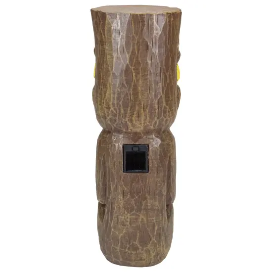 Northlight 16" Solar Lighted Polynesian Outdoor Garden Fire Tiki Statue Brown {6}