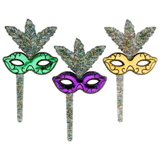 Mardi Gras Glitter Mask DecoPics&reg; Cupcake Decoration, 12ct {1}