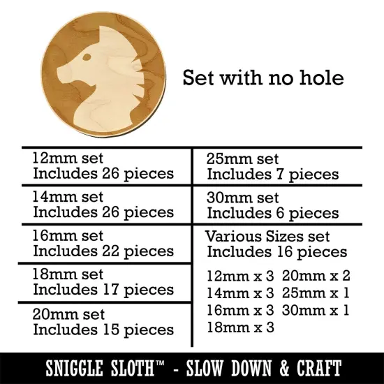 Chess Piece White Knight Mini Wood Shape Charms Jewelry DIY Craft {1}