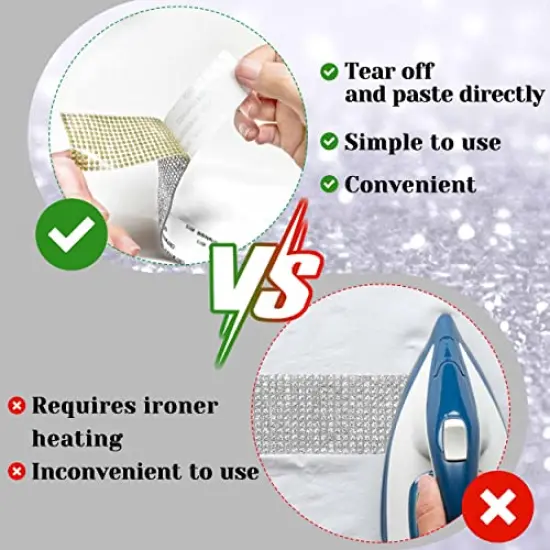 2 Rolls 6 Yards Rhinestone Ribbon Adhesive Rhinestones for Crafts Crystal Bling Rhinestone Diamond Ribbon Strips Roll for Decoration Crafts DIY Wrapping(Silver) {6}