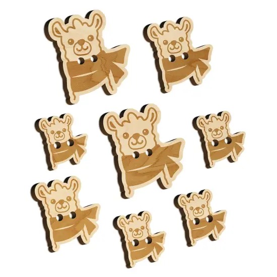 Llama with Scarf Wood Buttons for Sewing Knitting Crochet DIY Craft {7}