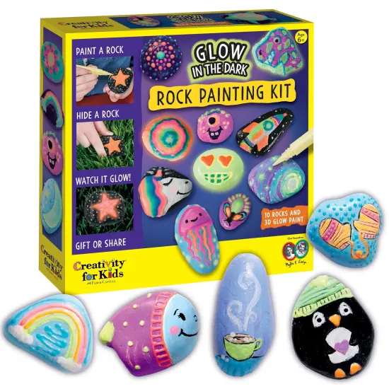 Glow in the Dark Rock Painting Kit: Crafts for Kids Ages 4-8+, Painting Rocks Arts and Crafts, Kids Gift {2}