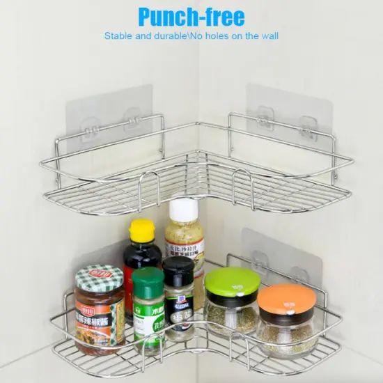 Triangular Bathroom Shower Caddy Shelf {4}
