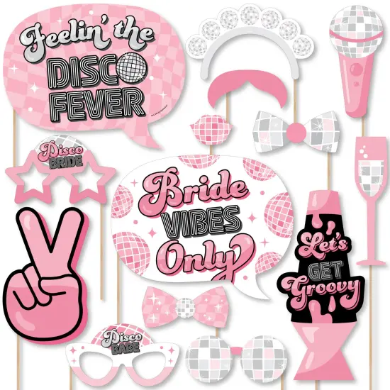 Big Dot of Happiness Last Disco - Bachelorette Party Photo Booth Props Kit - 20 Count {1}