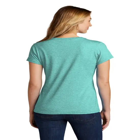 Ladies Tri-Blend Short Sleeve V-Neck Tee For Adult Black {8}