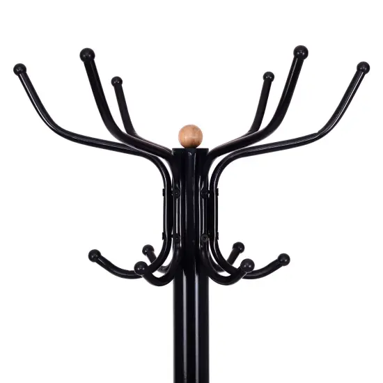 Costway Metal Coat Hat Rack Organizer Clothes Hanger Hooks Tree Stand Umbrella Holder {5}