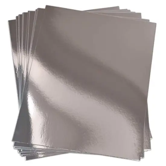 60 Pieces Metallic Silver Card Stock Mirror Paper Sheets Foil Board Reflective Sheet for Craft Metal Scrapbook Poster Cardboard Mirrored Embossing Crafts Stock Shiny Material Letter Size 8.5" x 11" {1}