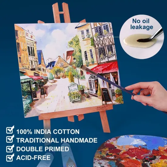 12 Pieces 8x10 Inch , 10 oz Double Primed Acid-Free 100% Cotton Paint Canvases for Painting, Blank Flat Canvas Board for Acrylics Oil Watercolor Tempera Paints {5}