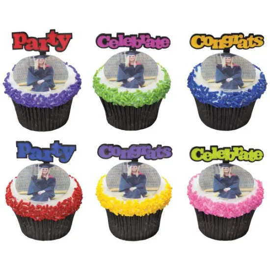 Celebrate & Party Bright DecoPics&reg; Cupcake Decoration, 12ct {3}
