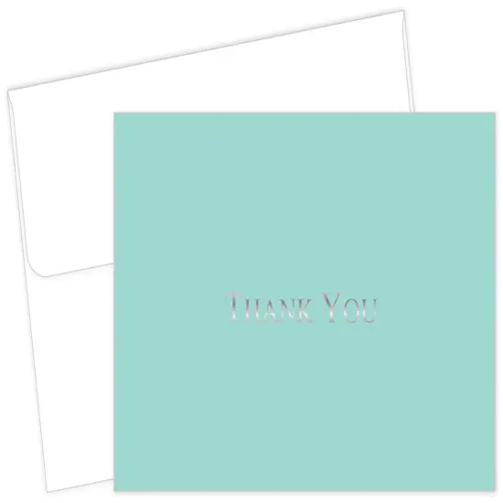 Great Papers! Thank You Note Card and White Envelope, Bella Blue with Silver Foil, 4.75" x 3.375"(folded), 20 count {1}