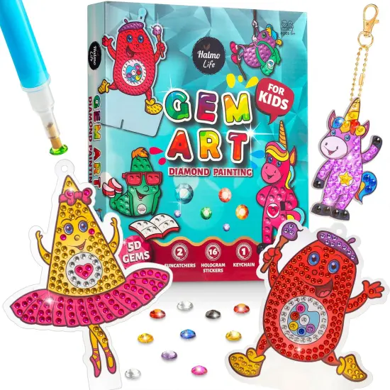 Gem Art, Kids Diamond Painting Kits Big 5D Gem Art - Paint by Numbers Diamonds - Arts and Crafts - Girls and Boys Ages 4, 5, 6, 7, 8, 9, 6-12, 6-8 Girls Crafts Gift Ideas {2}