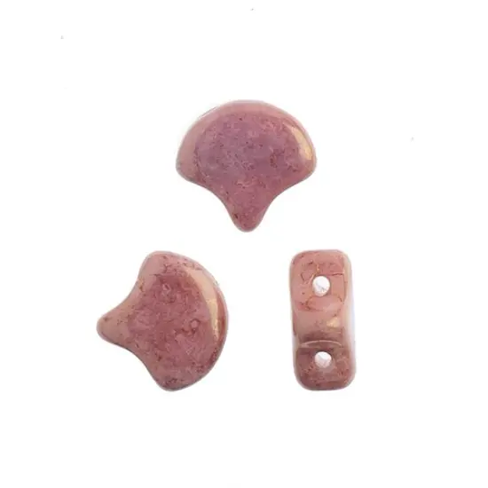 John Bead Czech Glass Opaque Ginko Beads, 50g Chalk Red Terracotta {2}