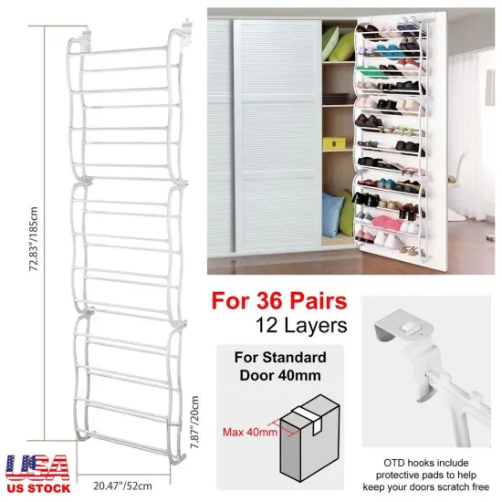 36 Pairs Over The Door Shoe Rack Wall Hanging Storage {3}