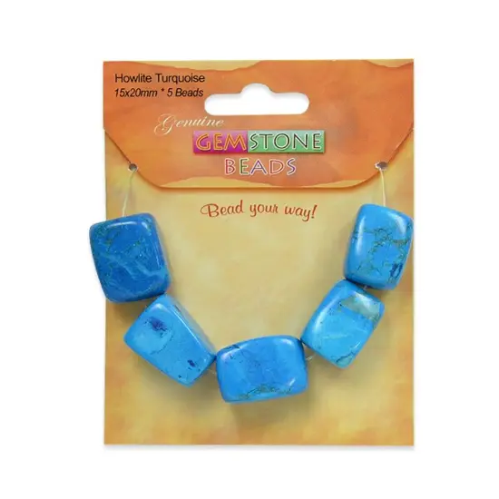 6 Packs of Howlite Turquoise Nugget Beads Pack of 5 {1}