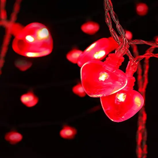 14.5ft 40 LED Valentines Day Decorations String Lights, Heart Shape Hanging Garland Valentines Day Decor for Indoor Outdoor Home Room Party Wedding {5}