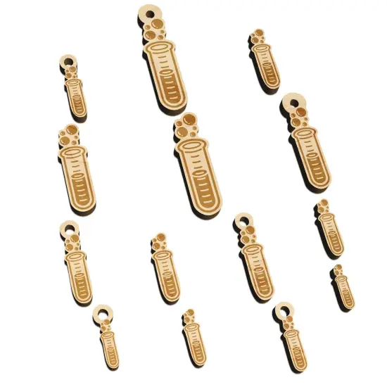 Glass Bubbling Test Tube Chemistry Science Mini Wood Shape Charms Jewelry DIY Craft {7}