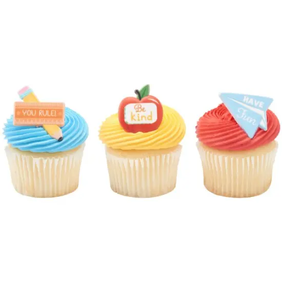 School Rules Icons Cupcake Rings, 12ct {2}