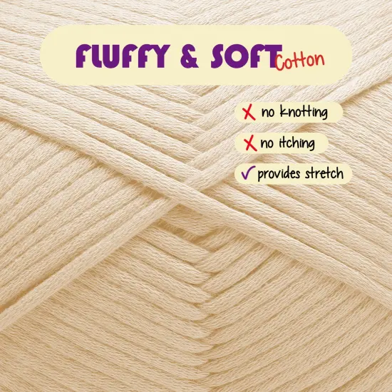 Hearth & Harbor Cotton Yarn Skeins Beige {2}