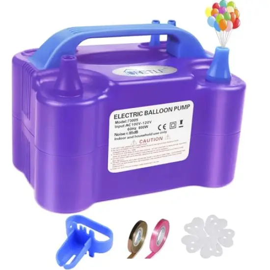 Electric Balloon Pump Portable Balloon Pump Electric Air Balloon Pump Electric Balloon Inflator, Balloon Decorations for Birthday Parties, Weddings, Festivals and Party（Purple） {3}