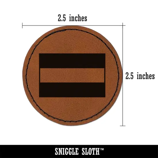 Austria Flag Round Iron-On Engraved Faux Leather Patch Applique - 2.5" Brown {3}